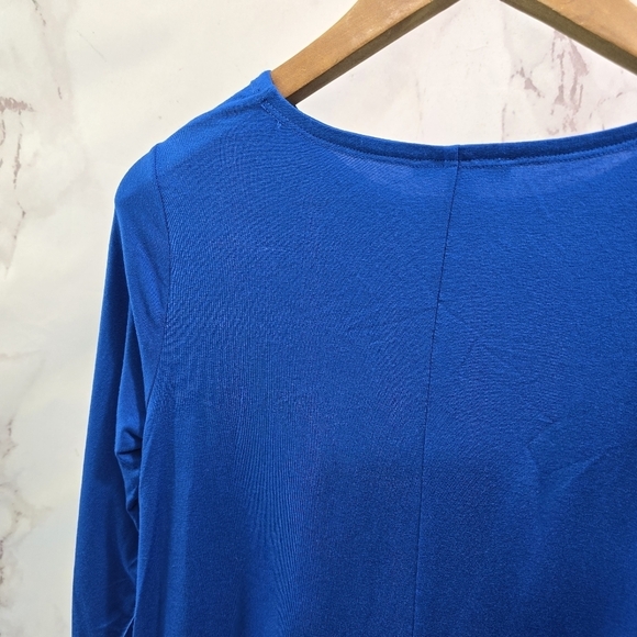 Eileen Fisher Top Womens Small P Blue Long Sleeve Tunic Round Lyocell Shirt - Picture 6 of 11